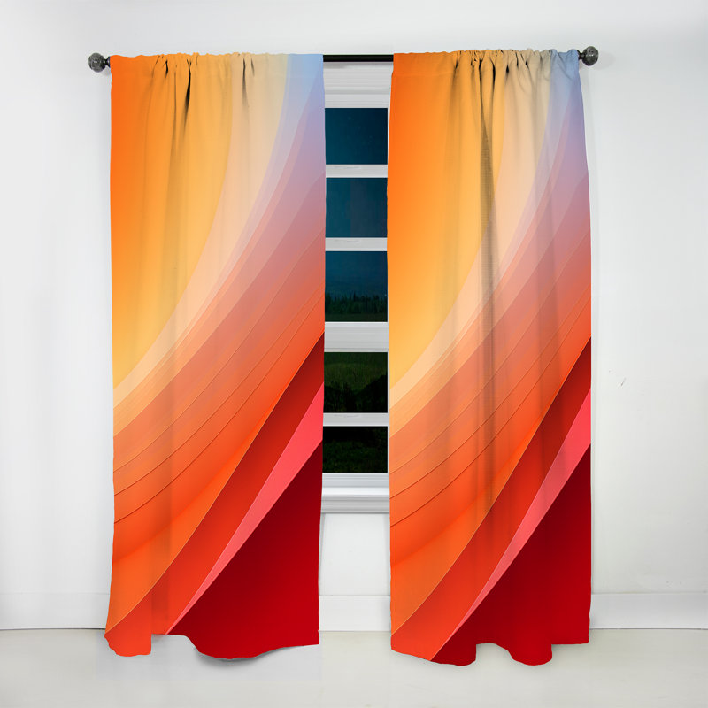 Rideau Bonnamere orange - Rideau moderne - Velours obscurcissant - 1 panneau, L 52 po x L 108 po