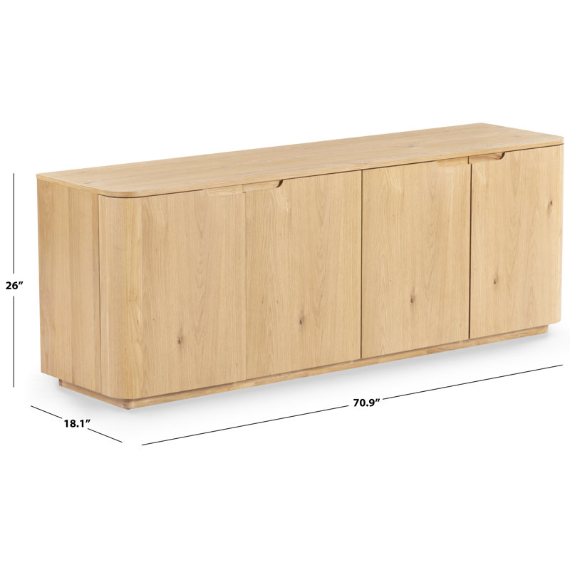 Liadonna 4 Door Wood Sideboard, Natural