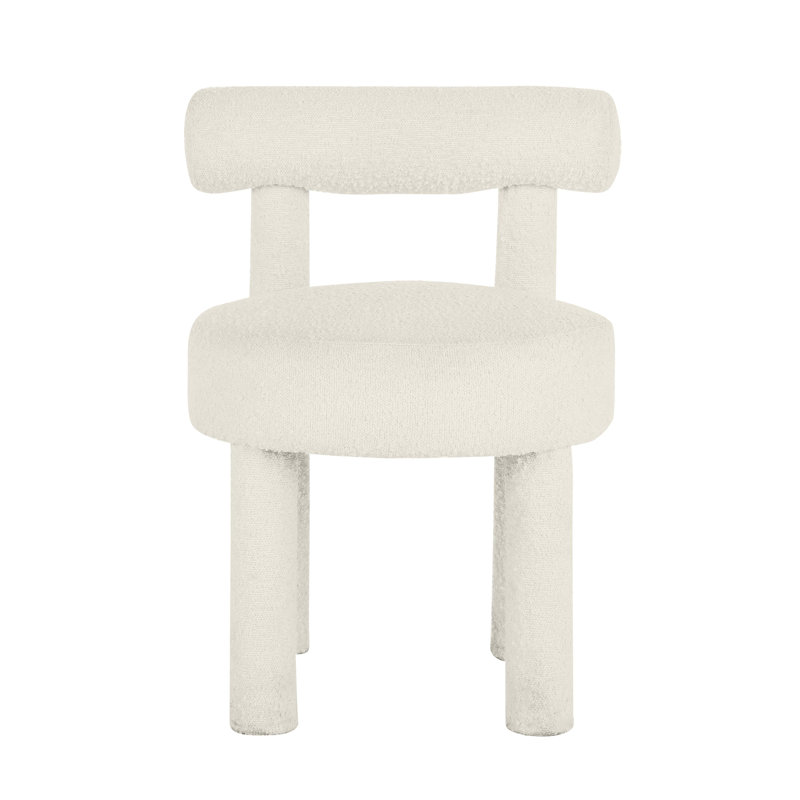 Chaise en velours Cecilia, Boucle blanc