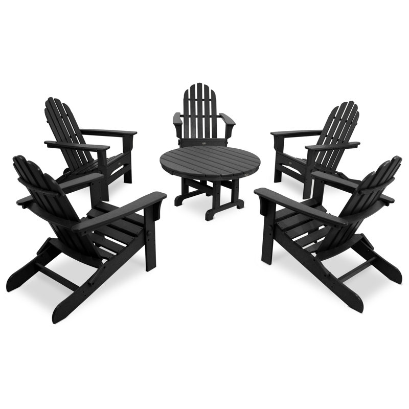 Ensemble de conversation 6 pièces POLYWOOD Cape Cod, Noir anthracite