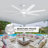 Outdoor Ceiling Fan With Light For Patio, Modern Smart Ceiling Fans With Alexa/App/Remote Control, 7 Large Blade High Cfm For Porch, Garage Indoor Commercial Black/White 65 Inch-127327104
