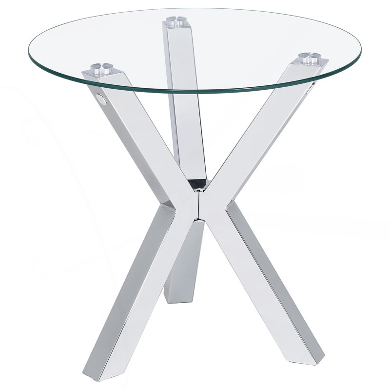 Table d'appoint Alexa Chrome, H 23,25 po x l 23,5 po x P 23,5 po