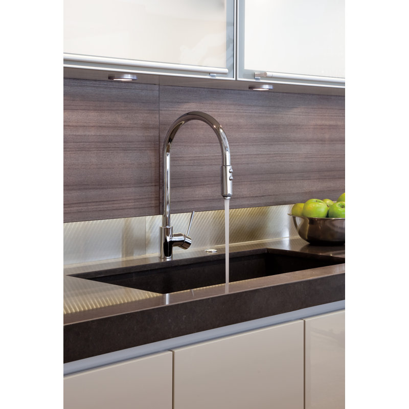 Bossini Tall Pull-Down Kitchen Faucet, Polished Chrome