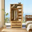 Armoire en rotin massif avec 2 tiroirs-1991564595