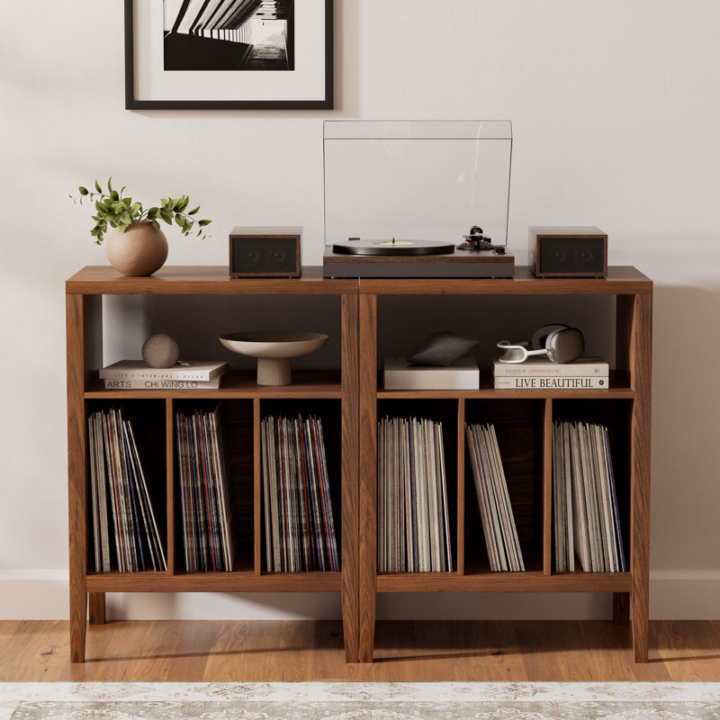 Support de tourne-disque en bois Farmhouse pour chambre à coucher et salon, Brun
