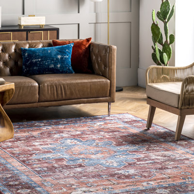 Zena SpinClean Medallion Machine Washable Area Rug