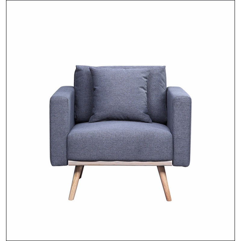 Fauteuil en lin gris foncé à 4 pieds