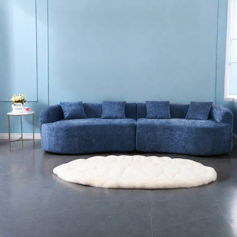 Canapé en chenille peu encombrant, mousse haute densité, conception moderne pour petits appartements