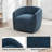  Swivel Accent Chair,Modern Comfy Round Barrel Chair With Upholstered,Fabric In Navy-1575778325