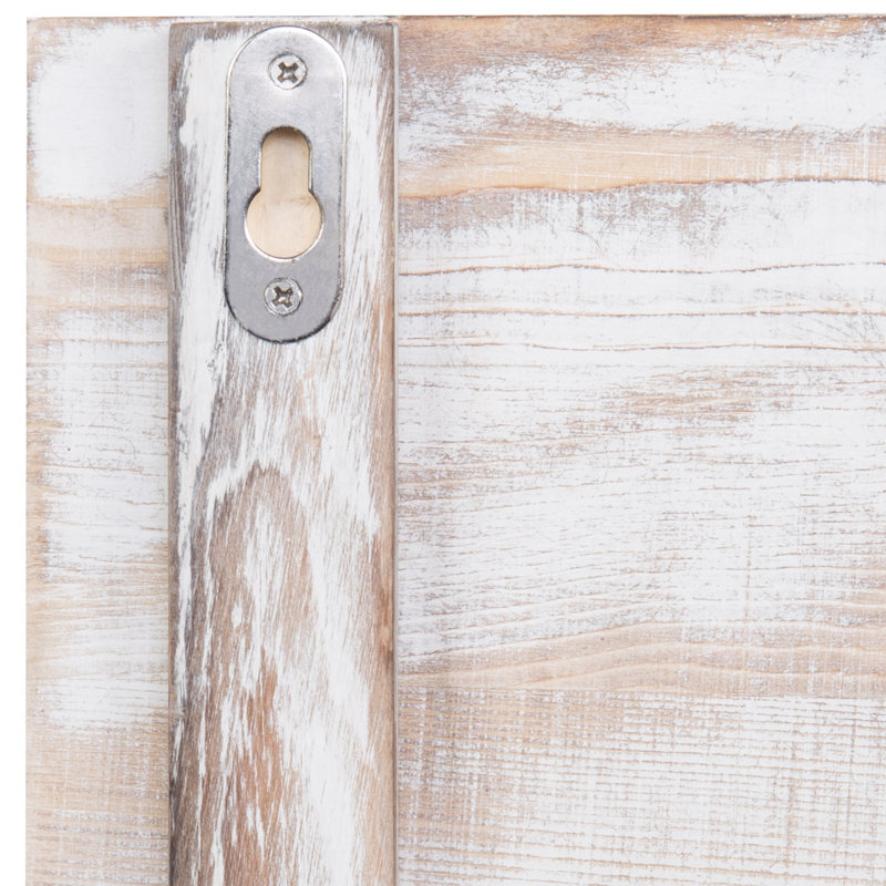 Wall Organiser With Key Hooks//Chalkboard/Mail Storage, Whitewashed