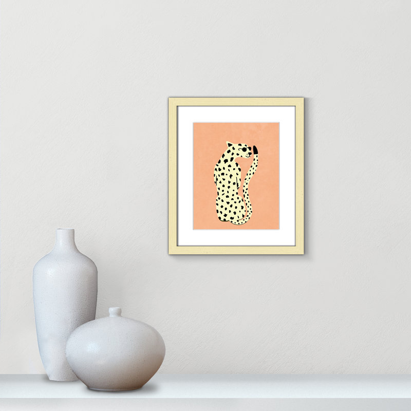 Motif de guépard «Cool» par Oltmanns, L 13 po x H 15 po, Matted Print, Or mat