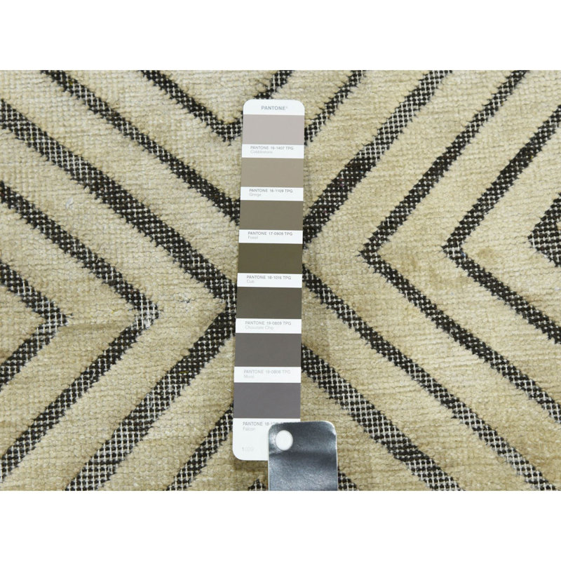Tapis en laine de style romain moderne en soie noué à la main 9 pi 10 po x 14 pi 1 po 7599F3AF1D1B41EA87384DBC889CD4A5