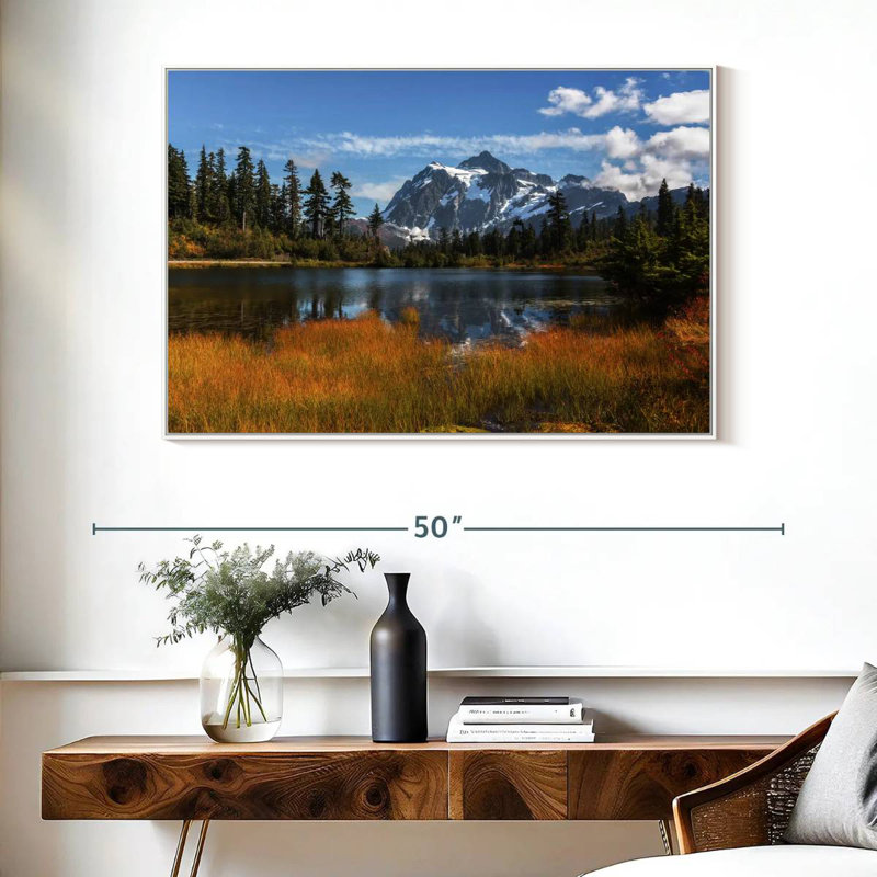 Reflet du mont Shuksan, Cadre flottant blanc, 40 po x 27 po