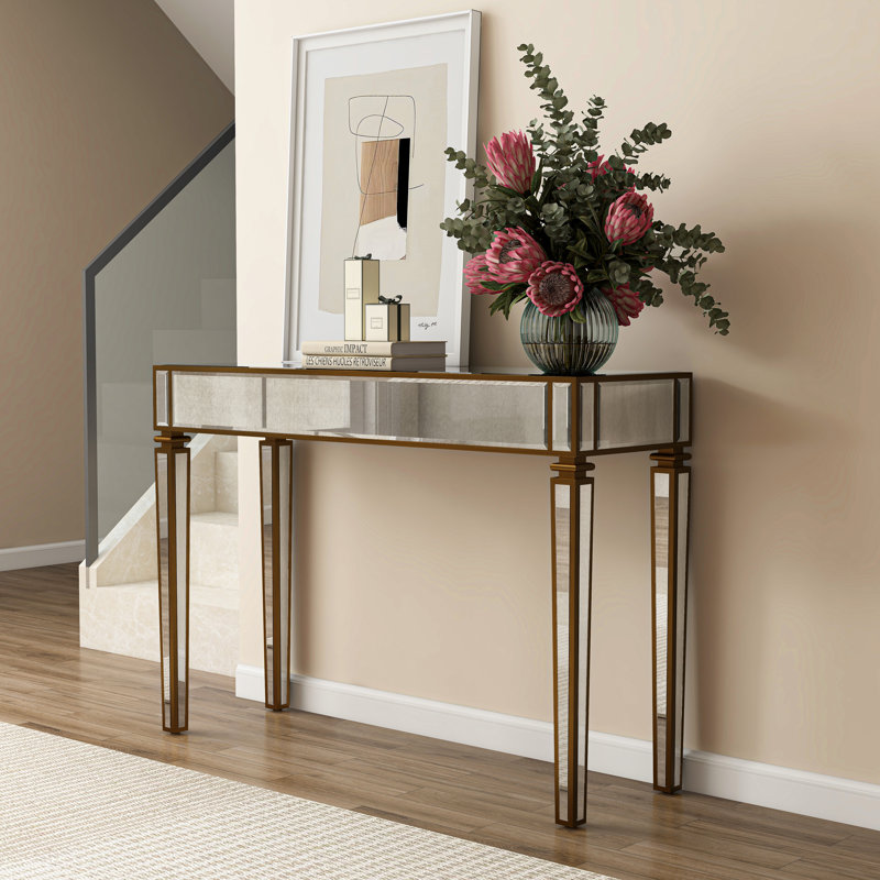 Antique Mirrored Console Table