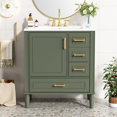 Meuble-lavabo 30 po avec comptoir en céramique