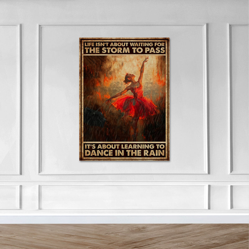 «Ballet Girl In Red Dancing On The Rain», impression sur toile tendue, H 36 po x l 24 po x P 2 po