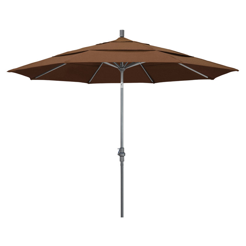 Parasol de marché Broadmeade octogonal Sunbrella, Gris martelé, Performance teck