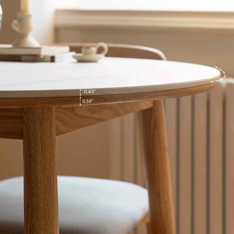 Table de salle à manger blanche et Burlywood, H 29,76 po x L 39,37 po x l 39,37 po