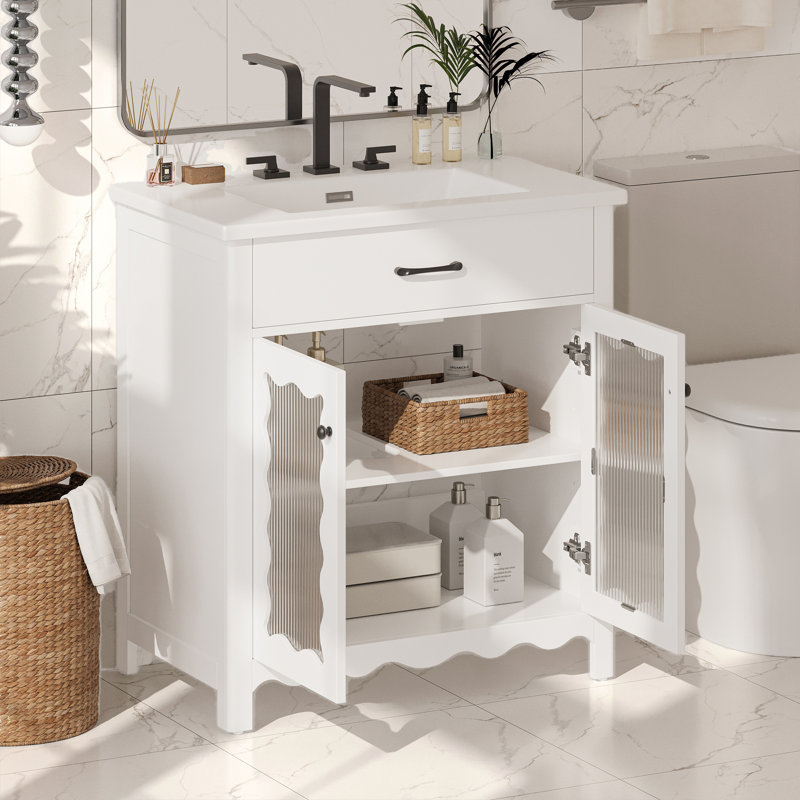 Meuble-lavabo avec, Blanc