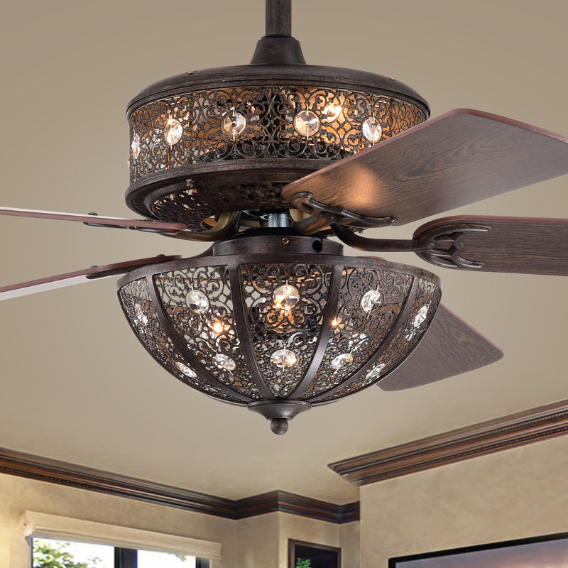 Mahan 52" 5 Blade Ceiling Fan with Light Kit