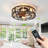 Caged Ceiling Fan With Lights Remote Control-218045049