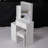 Roy Left Vanity Table with Padded Stool-257848996