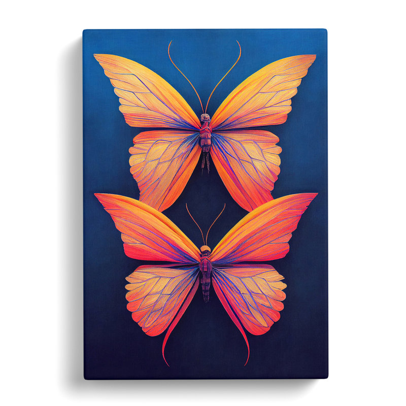 Superb Butterflies - Wrapped Canvas Print, 50cm H x 35cm W x 3cm D