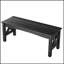 Outdoor Bench Patio Bench 44.5 Inch Weatherproof Plastic 600 Lbs Black