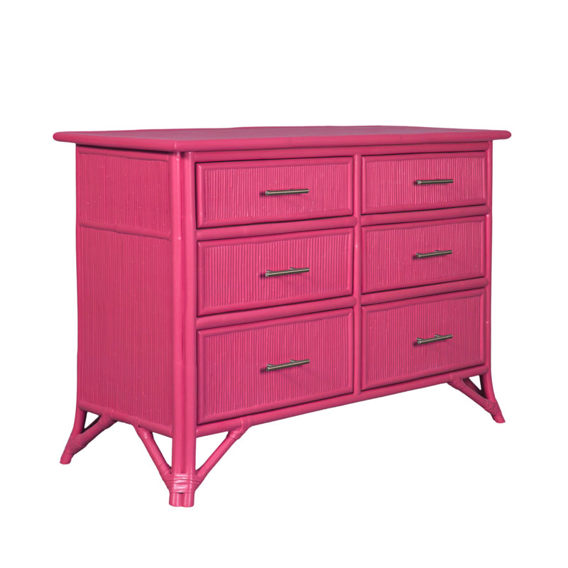 Bermuda 6 - Drawer Dresser, Hot Pink