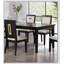 Ensemble de salle à manger 7 pièces espresso contemporain avec plateau en verre et 6 chaises en bois pour les salles à manger modernes