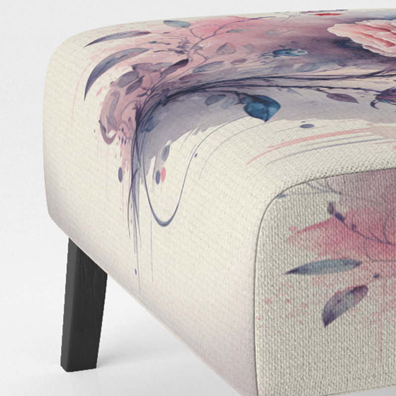 Rose et rose mauve - Fauteuil de chambre rembourré traditionnel, fauteuil d'appoint rose