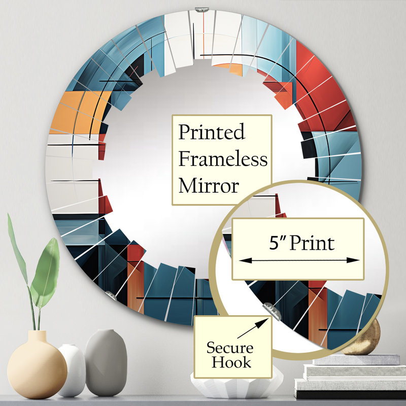 Hardedge Geometry II Circle Mirror, 24" x 24"