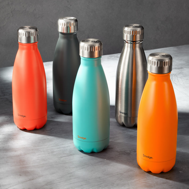Smidge Double Wall Insulated Stainless Steel Water Bottle, 12 oz., Aqua