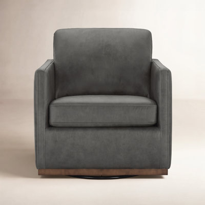 Bobbi Genuine Leather Swivel Armchair