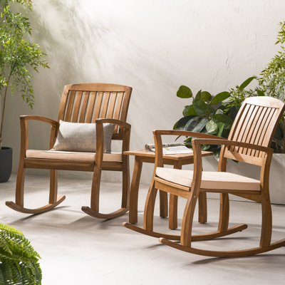 Brizio Acacia 3-Piece Conversation Set with Cushions