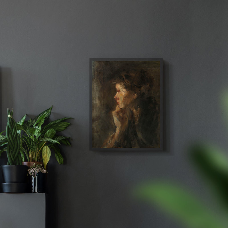 «Vintage Portrait Print Cxxxix» sur papier, H 14 po x l 11 po, Noir