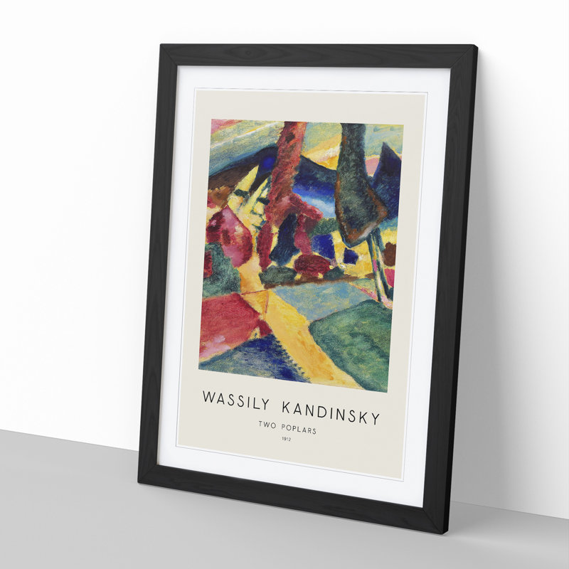Landscape with Two Poplars by Wassily Kandinsky - Picture Frame Art Prints, Black Framed, 65cm H x 48cm W x 2cm D