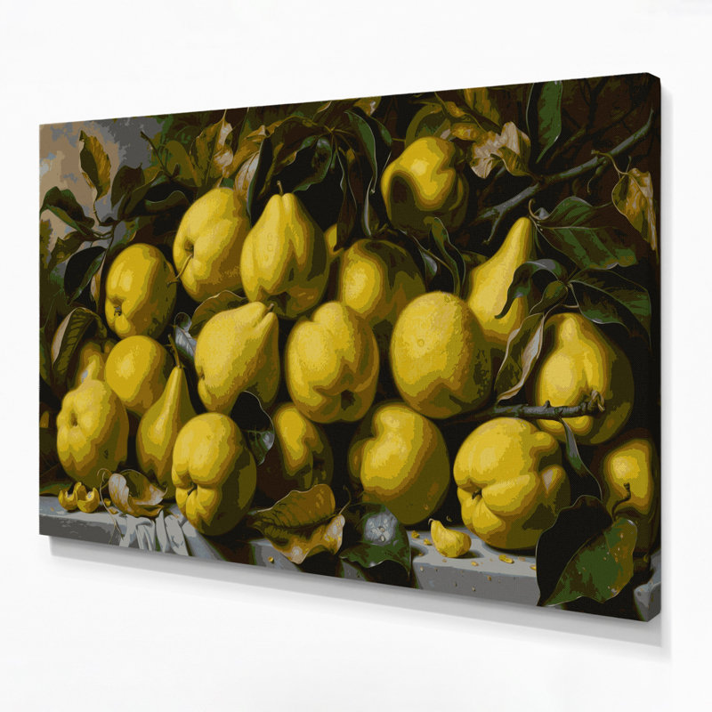 Fruit, coing brun, art mural sur toile, H 20 po x l 30 po