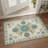 Aura Floral Machine Washable Blue / Beige / Green Indoor Area Rug with Non-Slip Backing-1991818154