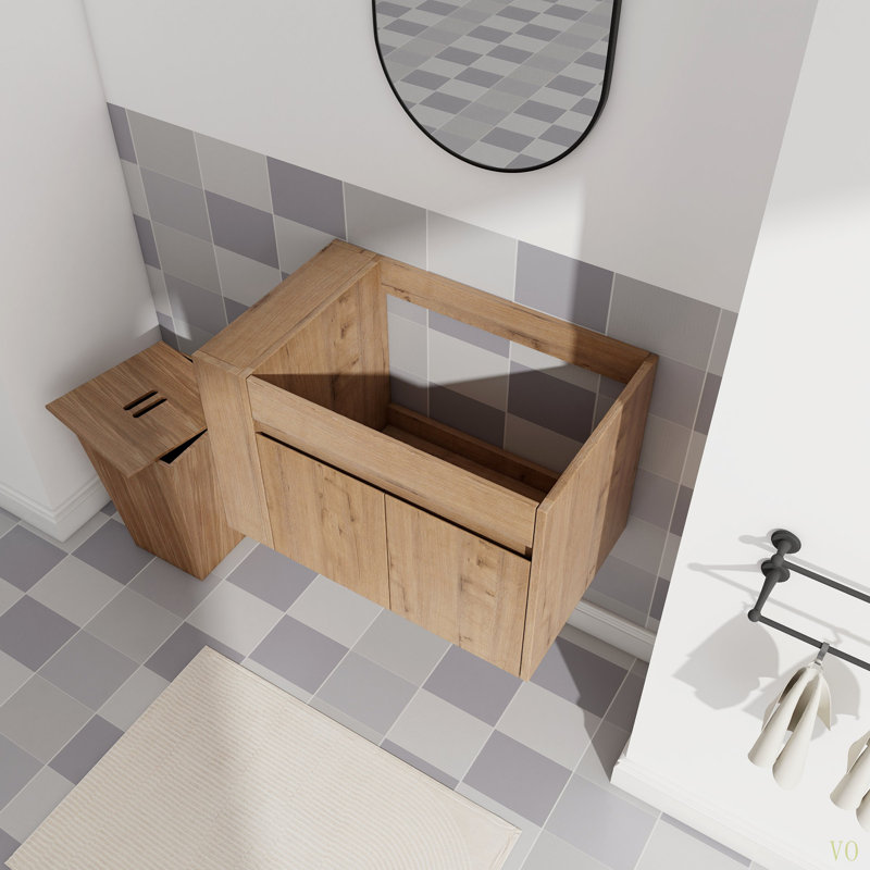 Meuble-lavabo de 30 pouces avec tablette ouverte, KD-PACKING- (meuble-lavabo seulement, sans lavabo)