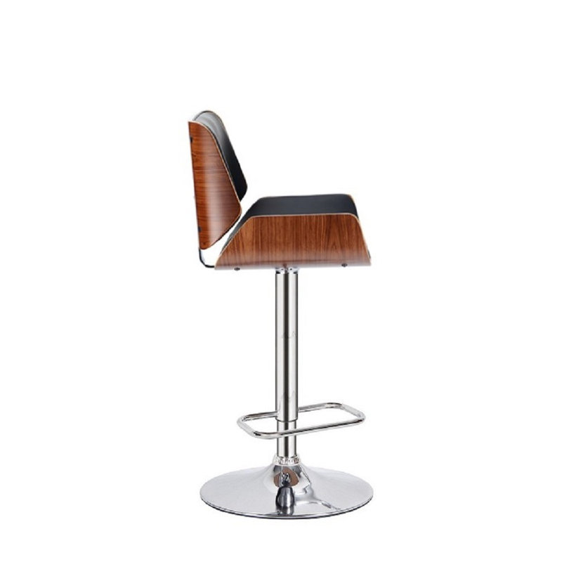  Adjustable Height Swivel Bar Stool, Black, Set of 1