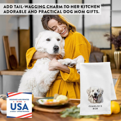 Serviette de thé sur mesure, maman, sac de farine personnalisé, cadeau pour les amoureux des chiens, grande race