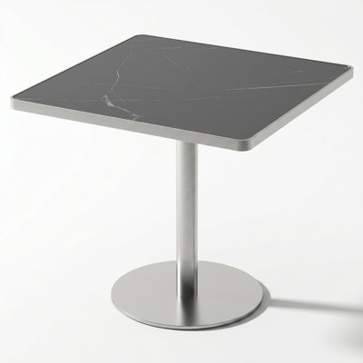 31.5" Sintered Stone Bistro Table, Modern Square/Round Dining Table with 26 Size Options for Kitchen Cafe Small Space