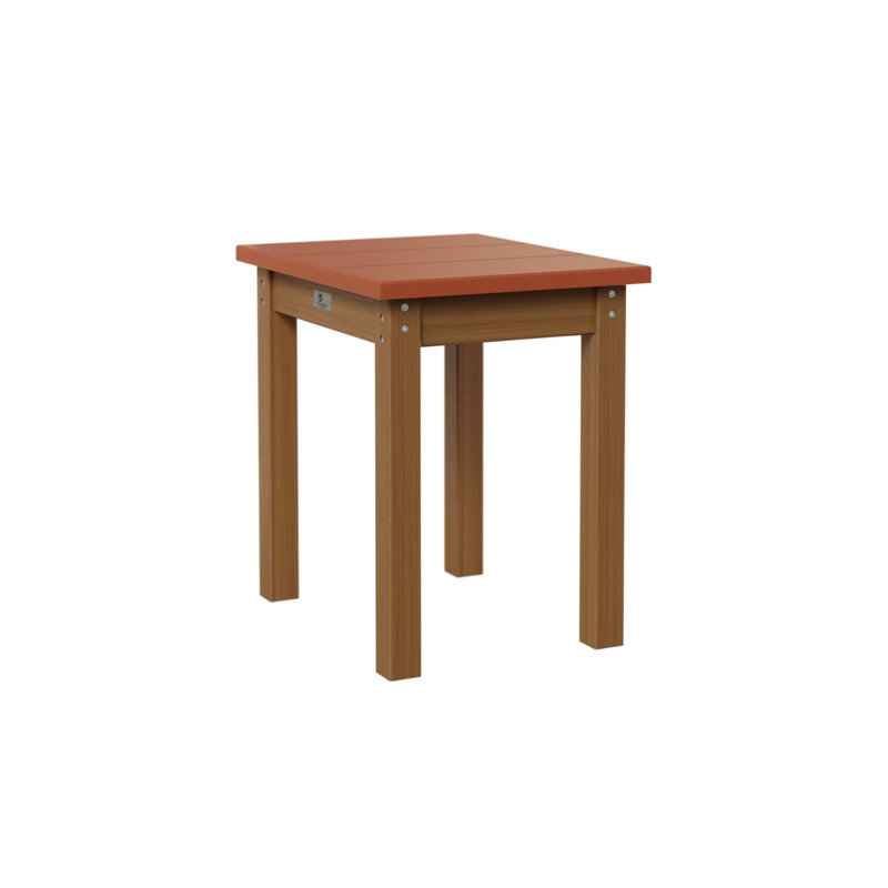 Berlin Gardens Economy End Table, Natural Teak, Mango Orange