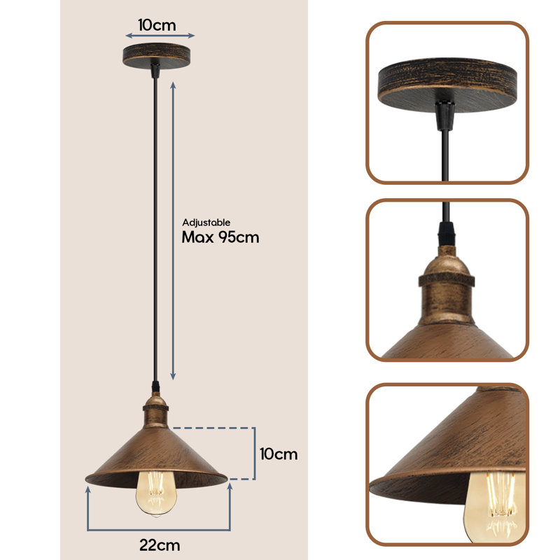 Abdulbaki 1 - Light Cone Pendant, Brushed Copper