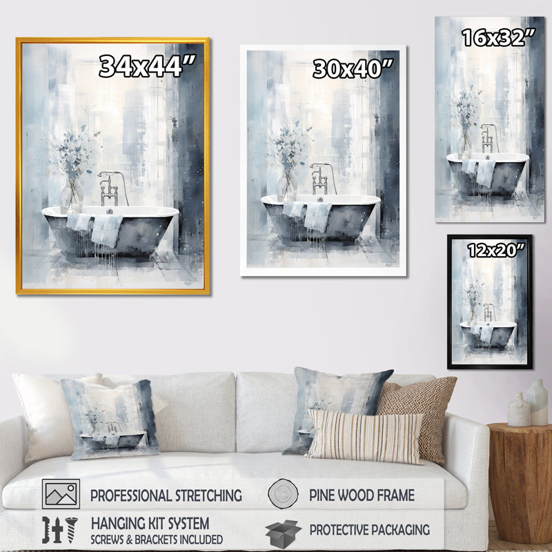 Bathroom Minimalist Elegance III - Bathroom Wall Art, 20" H x 12" W x 1" D
