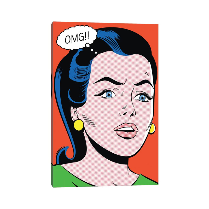 OMG! by Joseph McDermott - Print on Canvas, 66.04 cm H x 45.72 cm W x 1.91 cm D, Wrapped Canvas