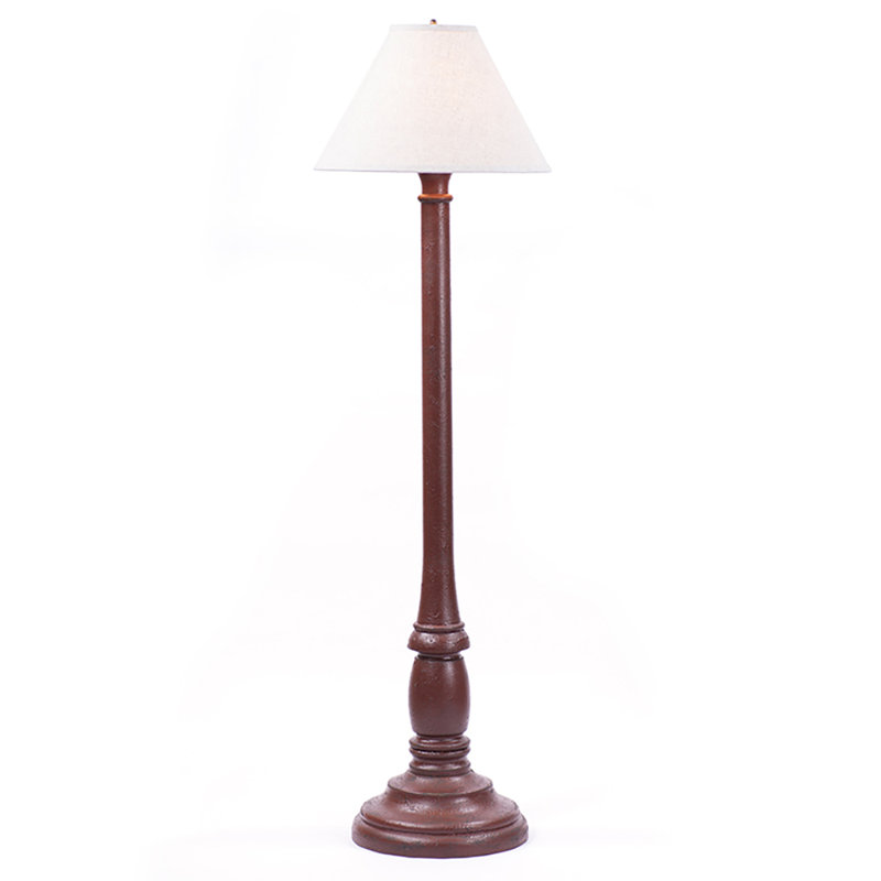 Haslam 59'' Traditional Floor Lamp, Linen, Red