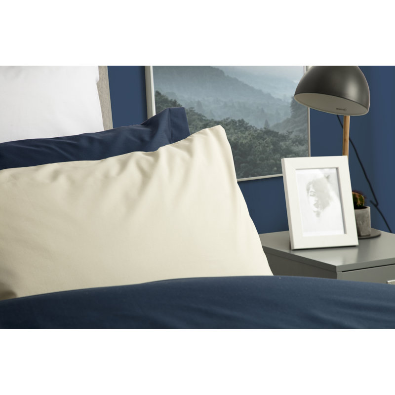 200 TC 50/50 Percale Polycotton Cotton Blend Pillowcase, Cream