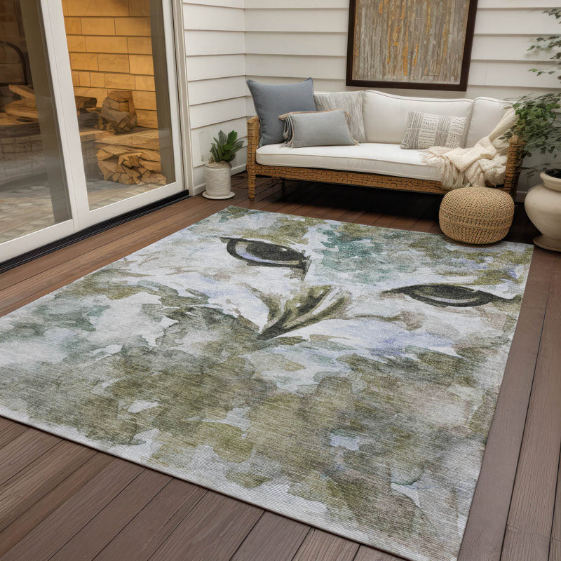 Machine Washable Indoor/Outdoor Jenning ACN2274 Animal Rug, Rectangle 9' x 12'
